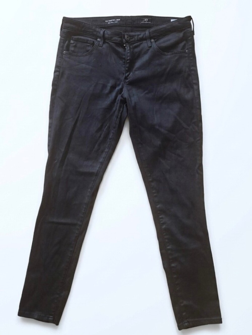 AG Adriano Goldschmied "The Legging Ankle" Coated Black Skinny Jeans 30